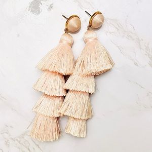 BaubleBar Gabriela Pink Tiered Tassel Earrings